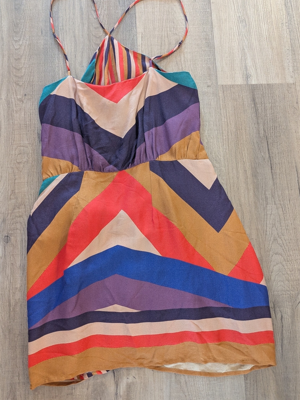 FARM Rio Multicolor Geometric Wrap Mini Dress - Picture 7 of 10
